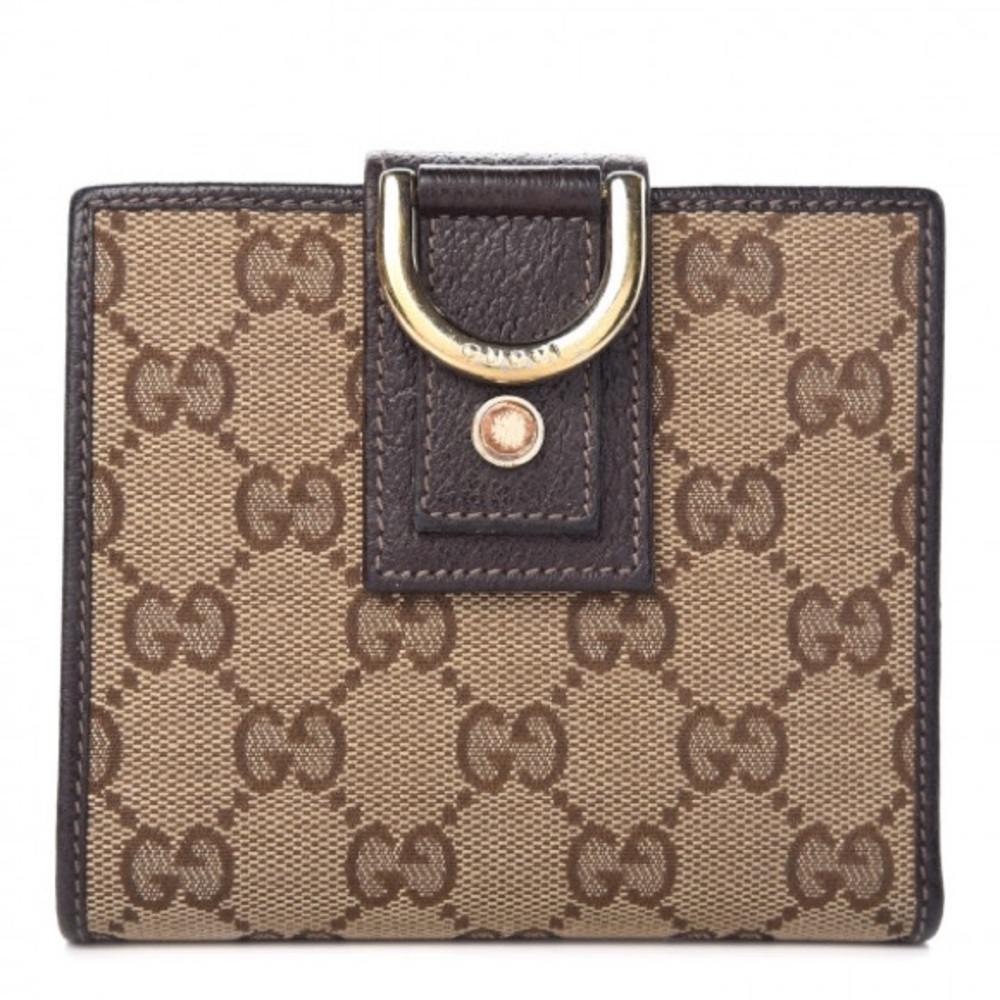 Gucci Monogram Abbey Compact Wallet Dark Brown